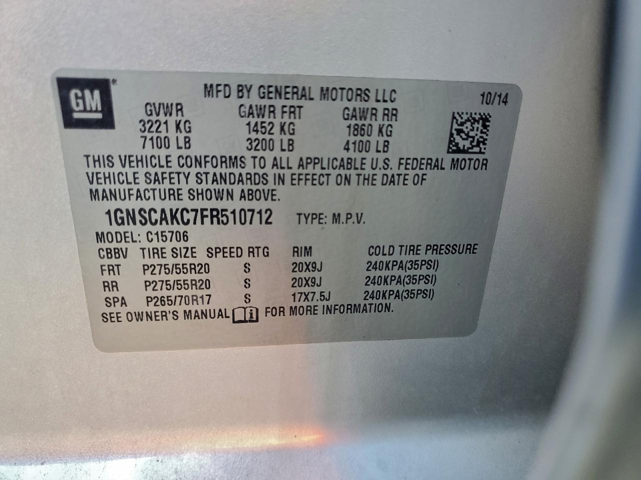 2015 CHEVROLET Tahoe
