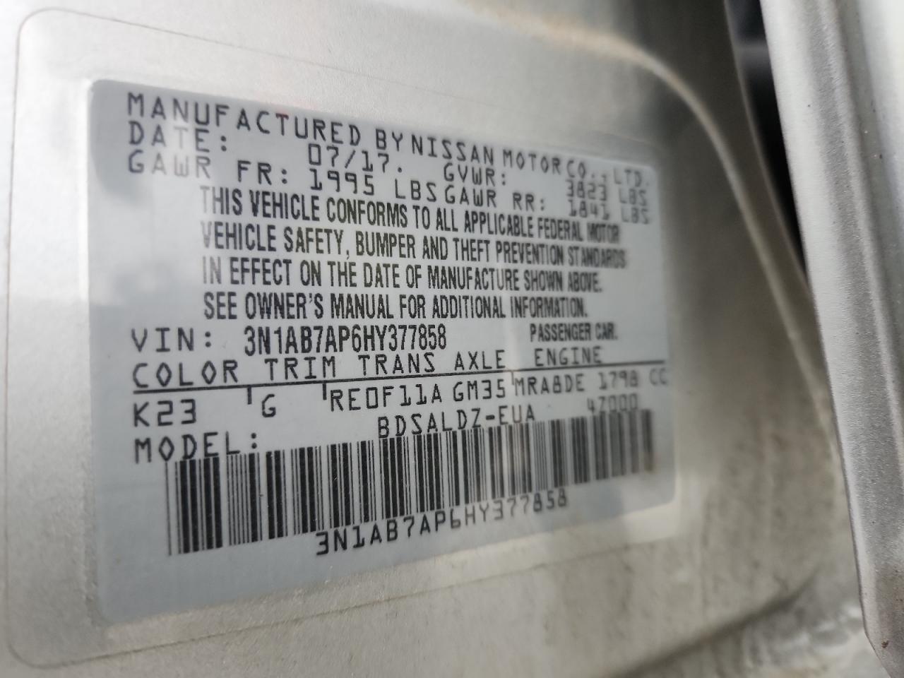 2017 NISSAN SENTRA