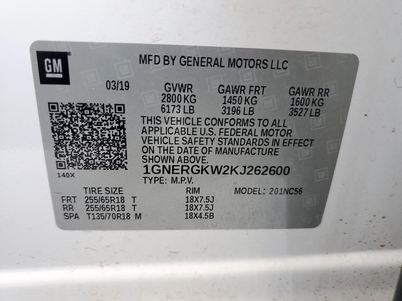 2019 CHEVROLET TRAVERSE