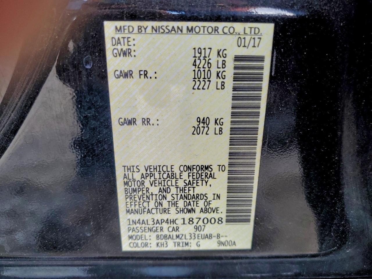 2017 NISSAN ALTIMA