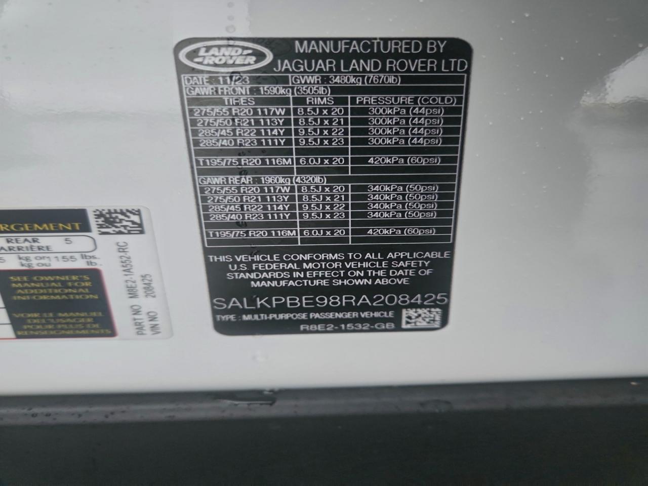 2024 LAND ROVER RANGE ROVER
