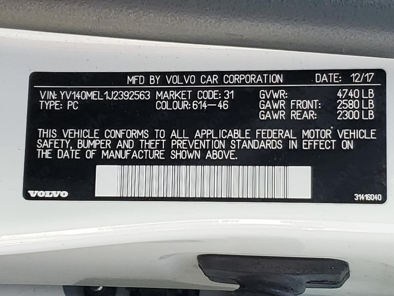 2018 VOLVO V60