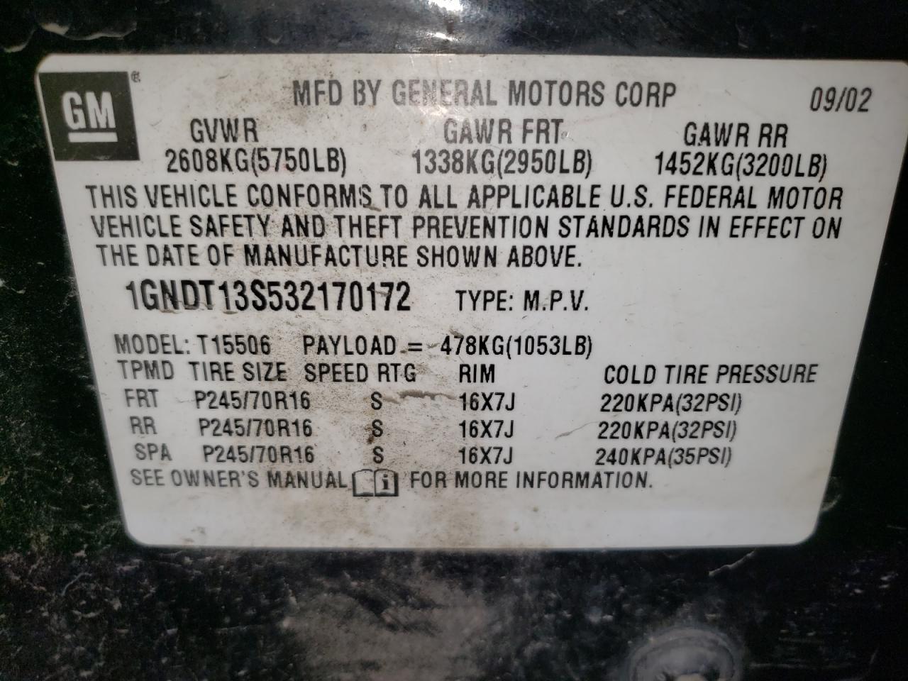 2003 CHEVROLET Trailblazer