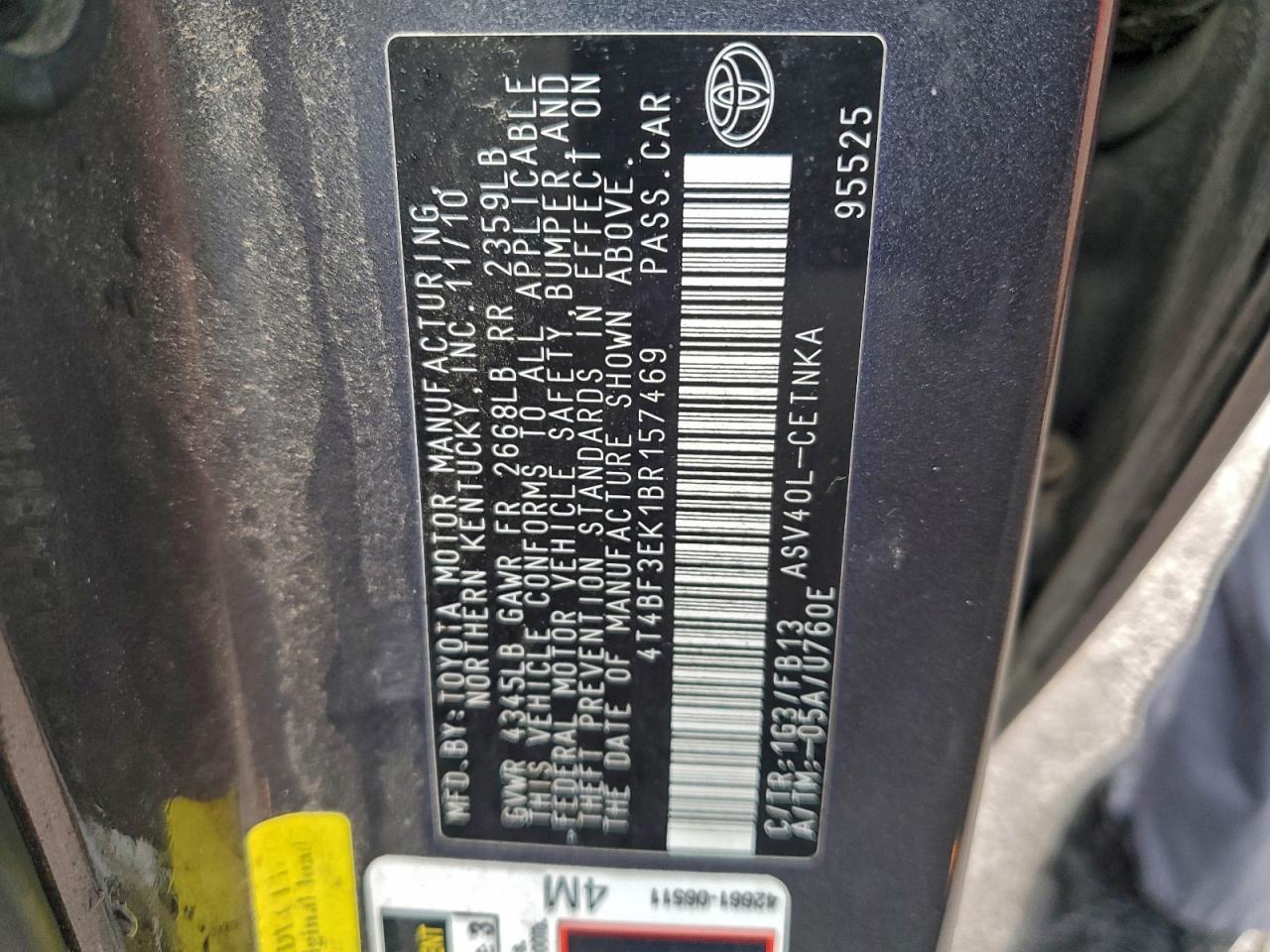 2011 TOYOTA CAMRY