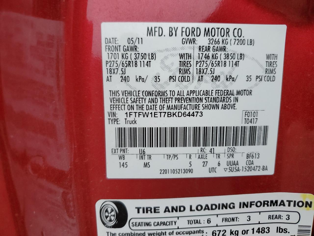 2011 FORD F-150