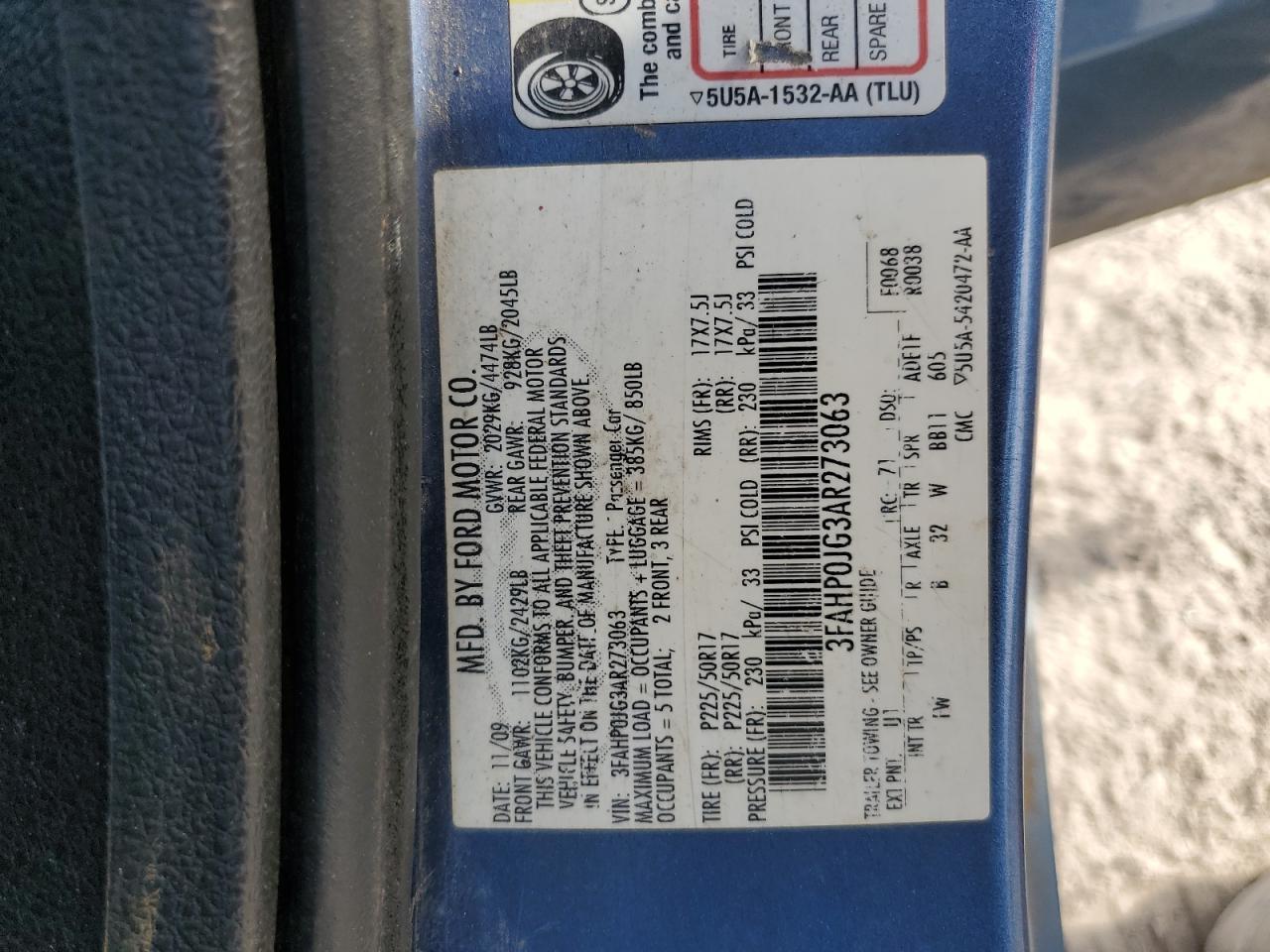 2010 FORD FUSION