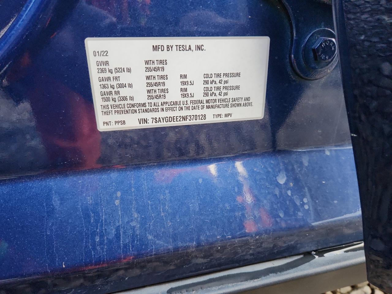 2022 TESLA MODEL Y