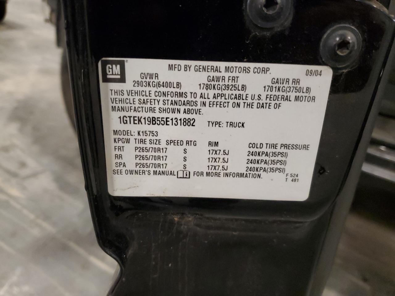 2005 GMC SIERRA 1500