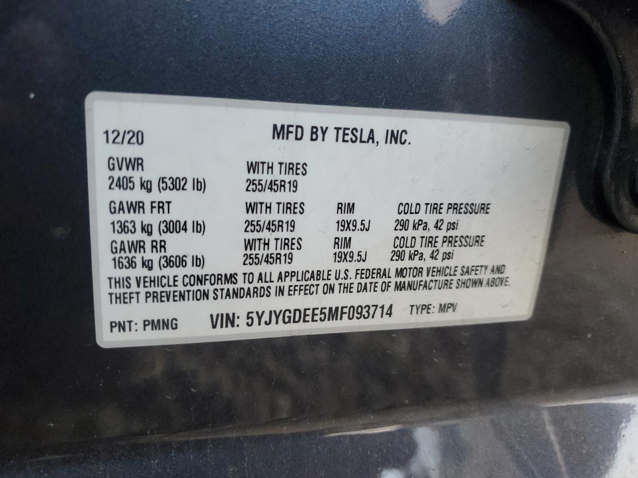 2021 TESLA MODEL Y