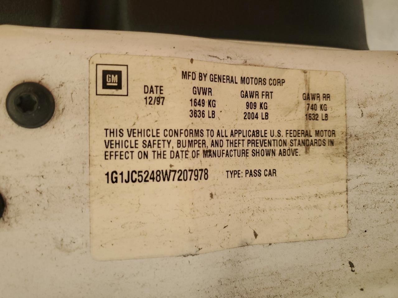 1998 CHEVROLET Cavalier