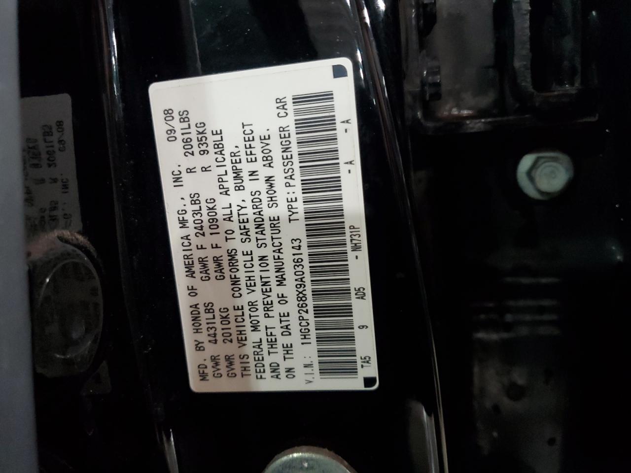2009 HONDA ACCORD