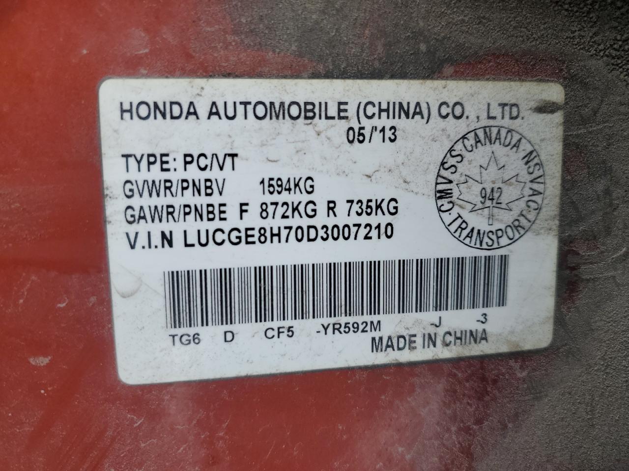 2013 HONDA FIT