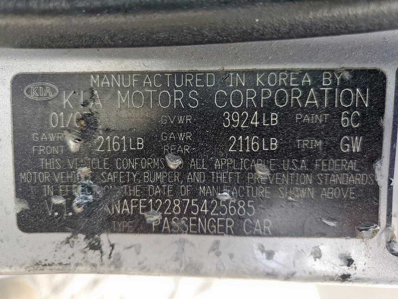 2007 KIA Spectra