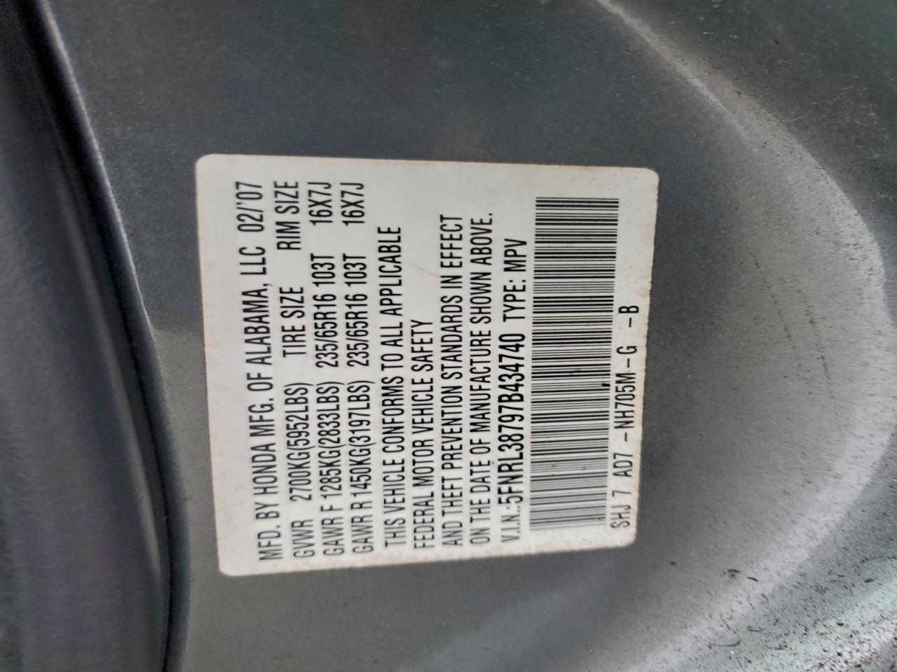 2007 HONDA ODYSSEY