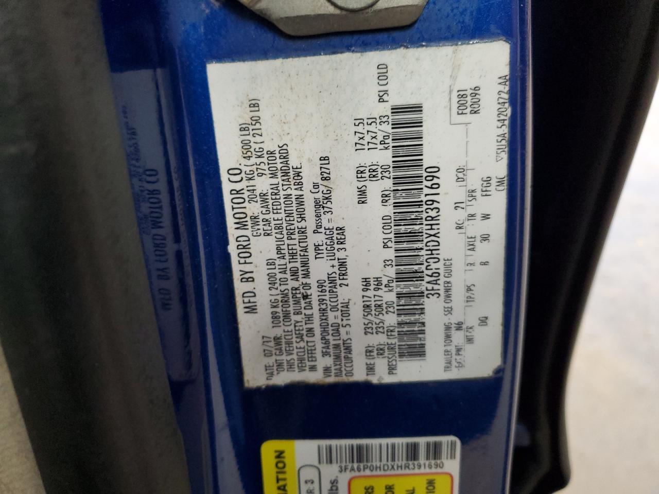2017 FORD FUSION