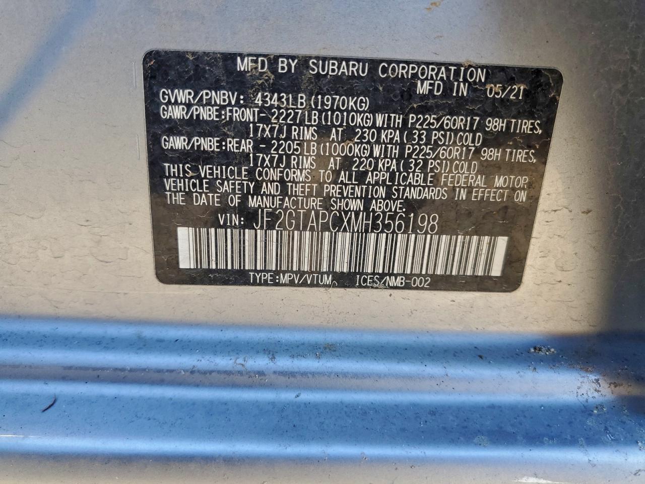 2021 SUBARU Crosstrek