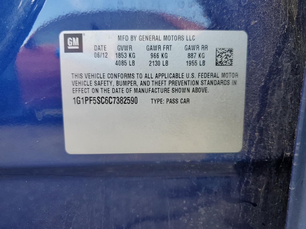 2012 CHEVROLET CRUZE