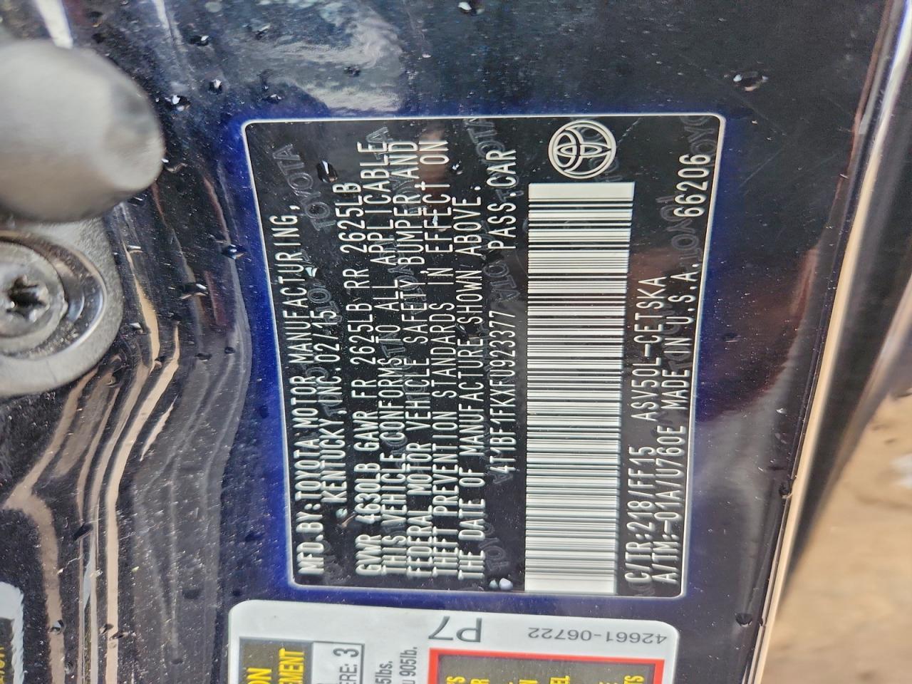 2015 TOYOTA CAMRY