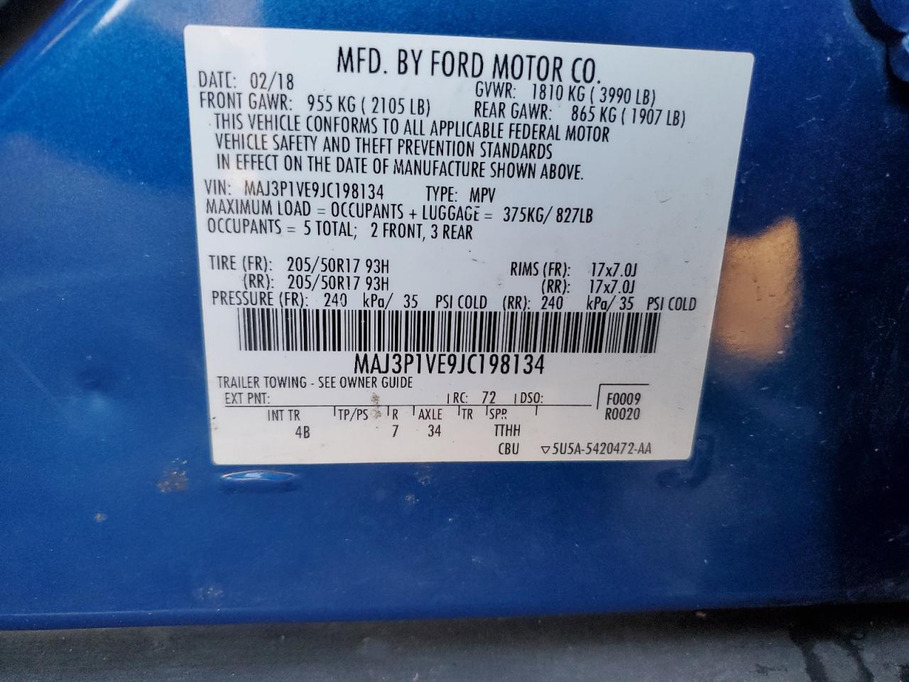 2018 FORD EcoSport