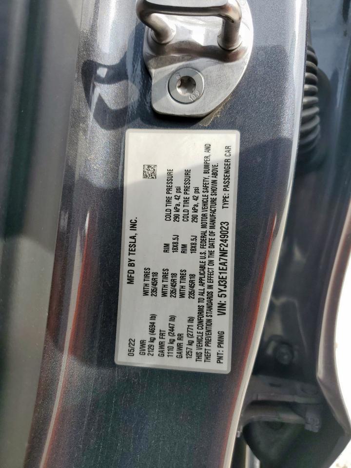 2022 TESLA MODEL 3