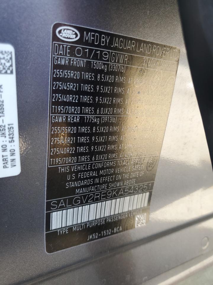 2019 LAND ROVER RANGE ROVER