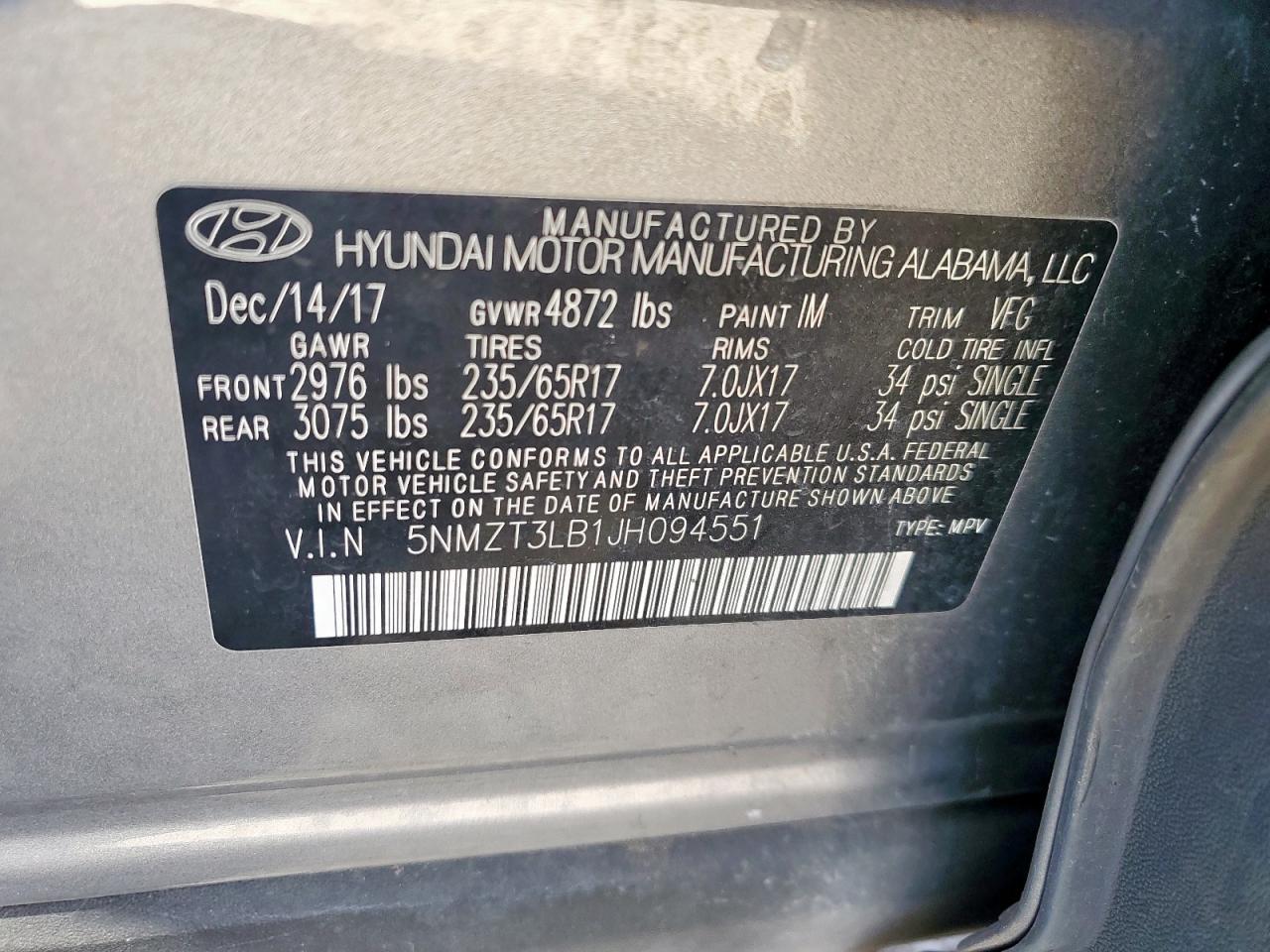 2018 HYUNDAI SANTA FE