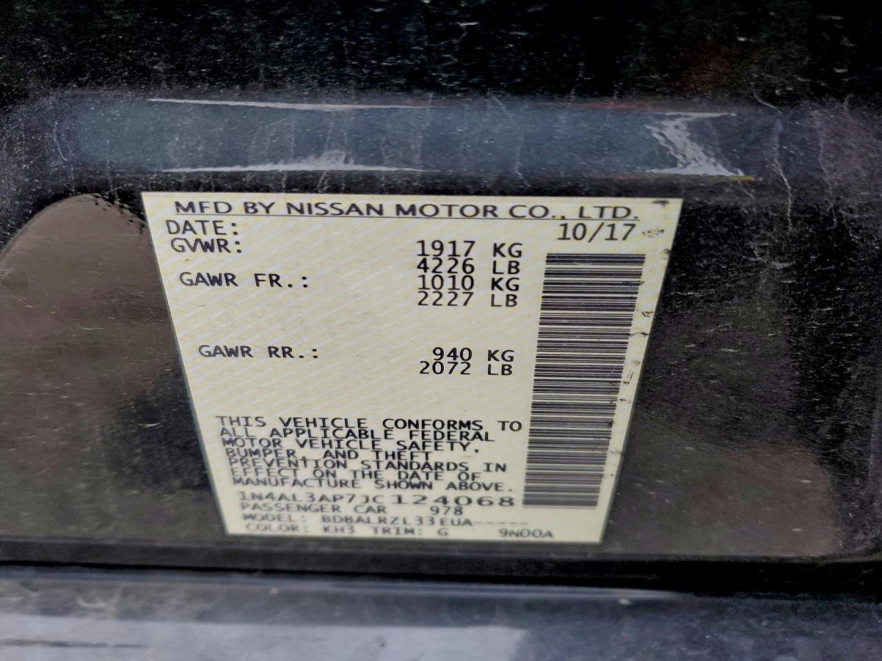 2018 NISSAN ALTIMA