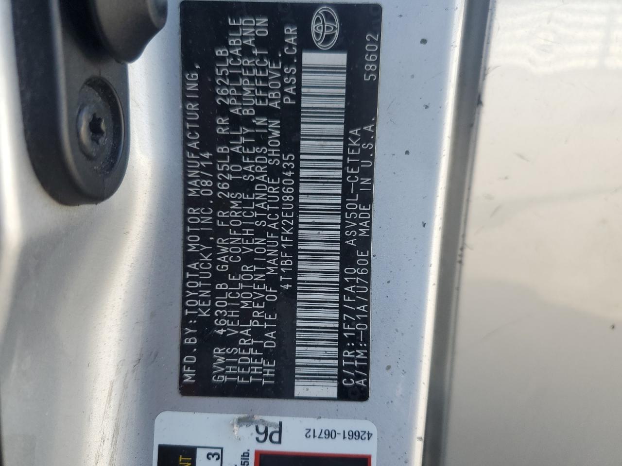 2014 TOYOTA CAMRY