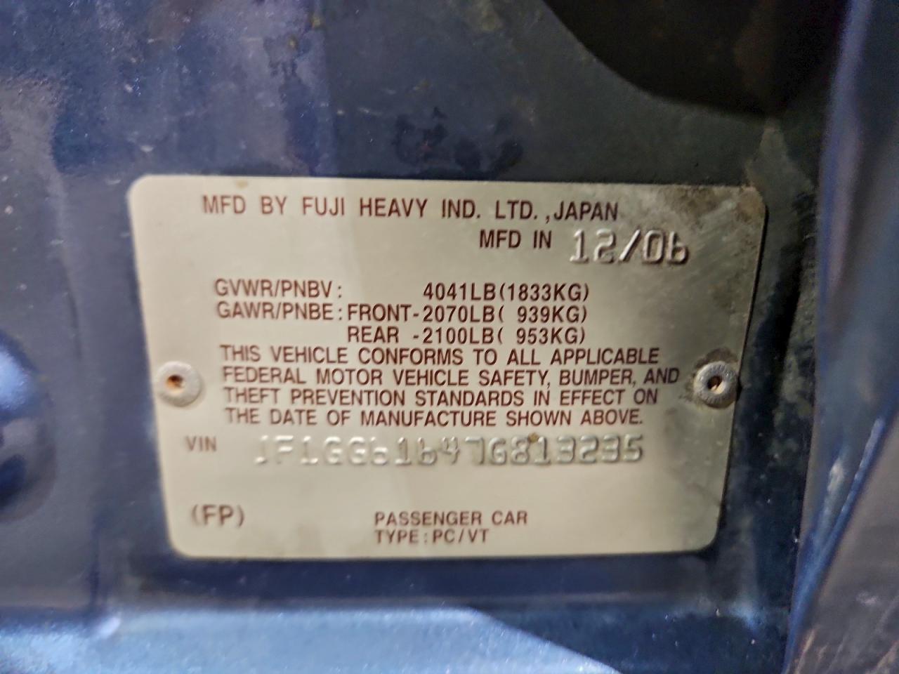 2007 SUBARU IMPREZA