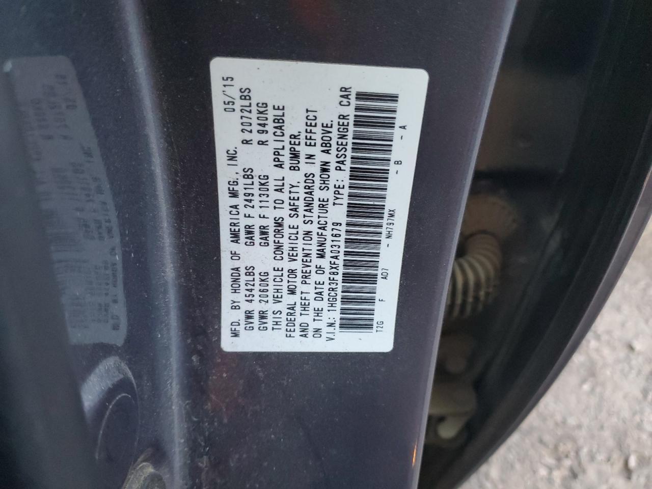 2015 HONDA ACCORD