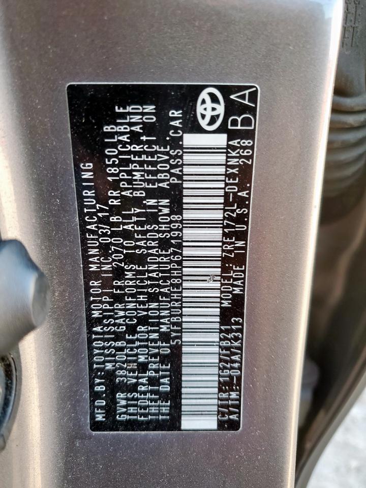 2017 TOYOTA COROLLA