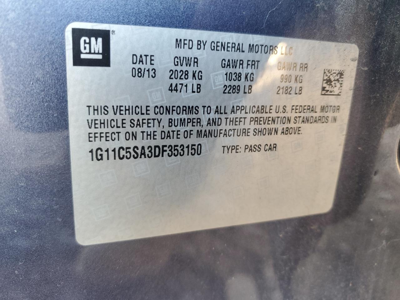 2013 CHEVROLET MALIBU