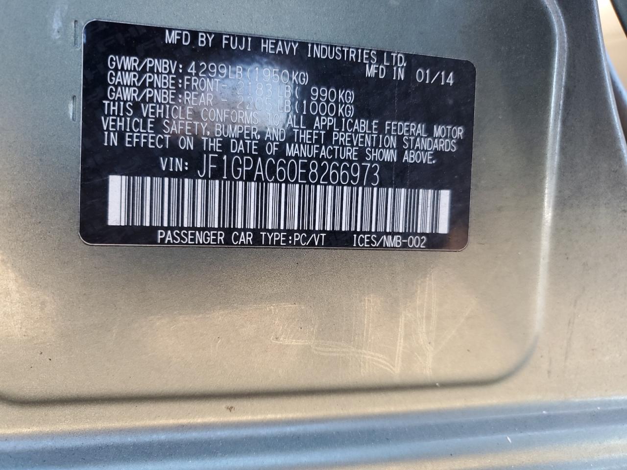 2014 SUBARU IMPREZA