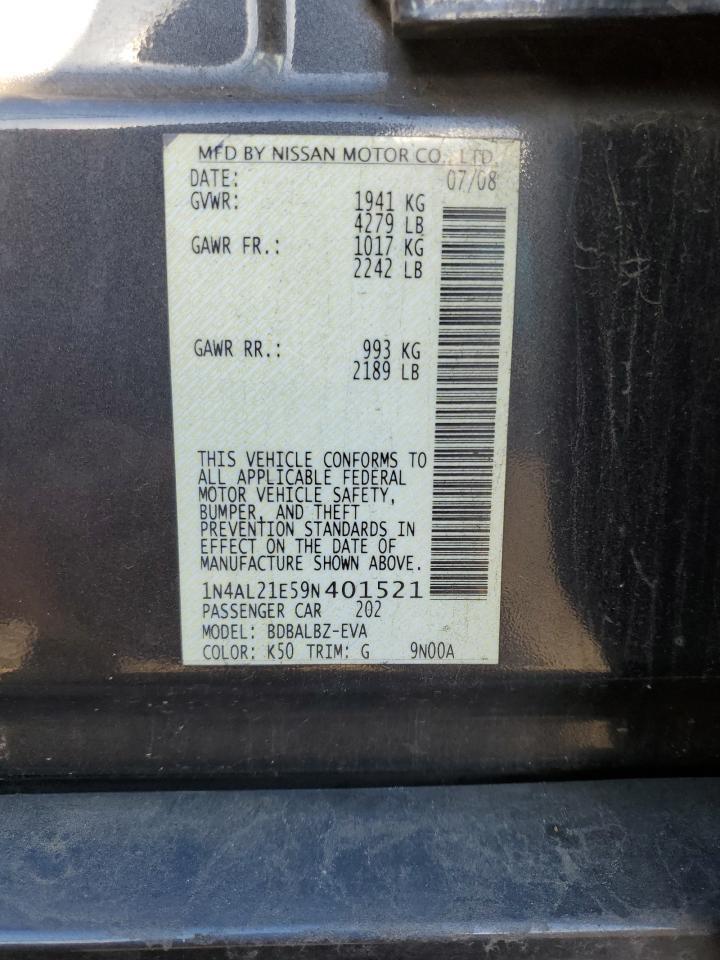 2009 NISSAN ALTIMA