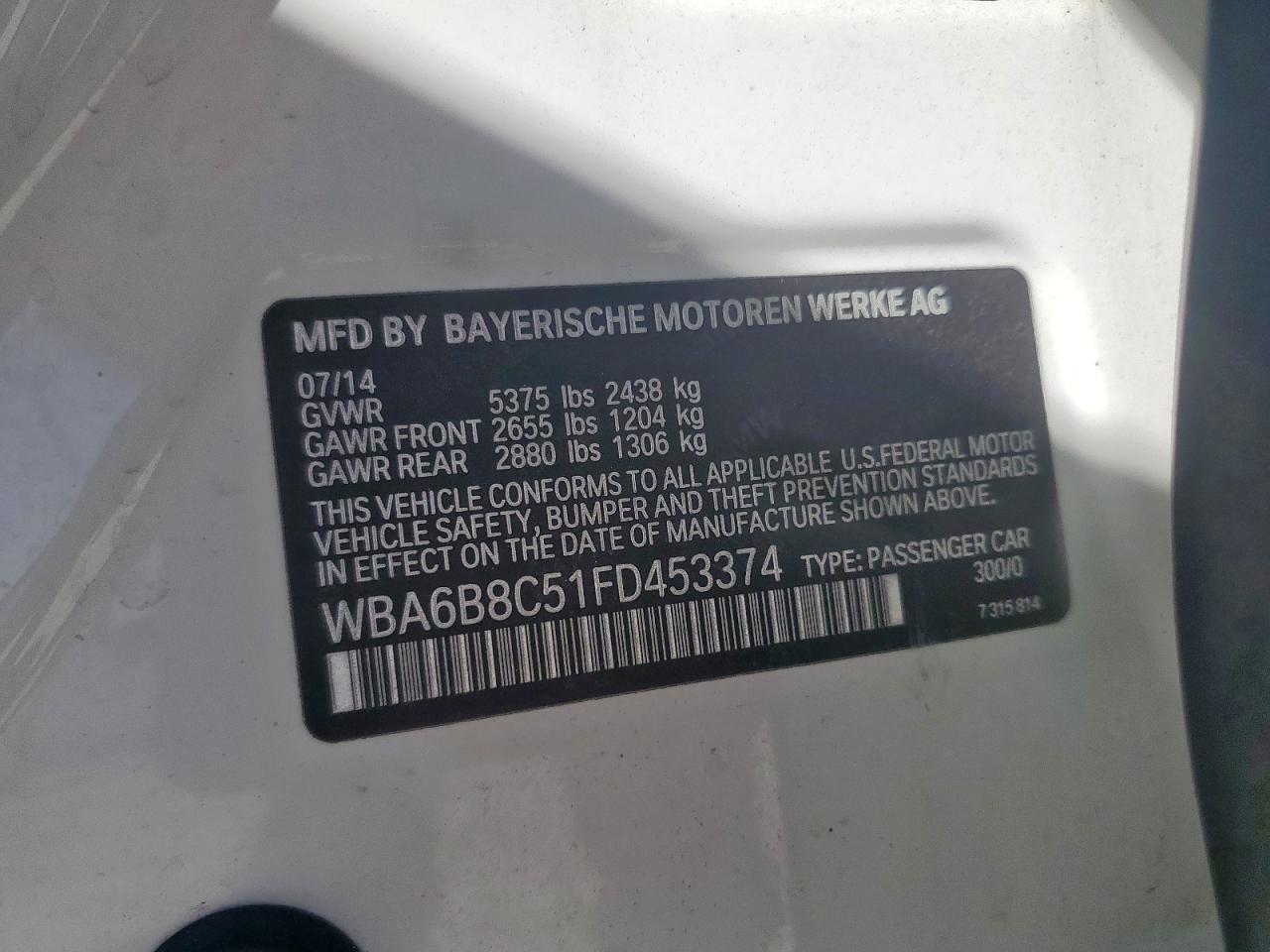 2015 BMW 6 Series