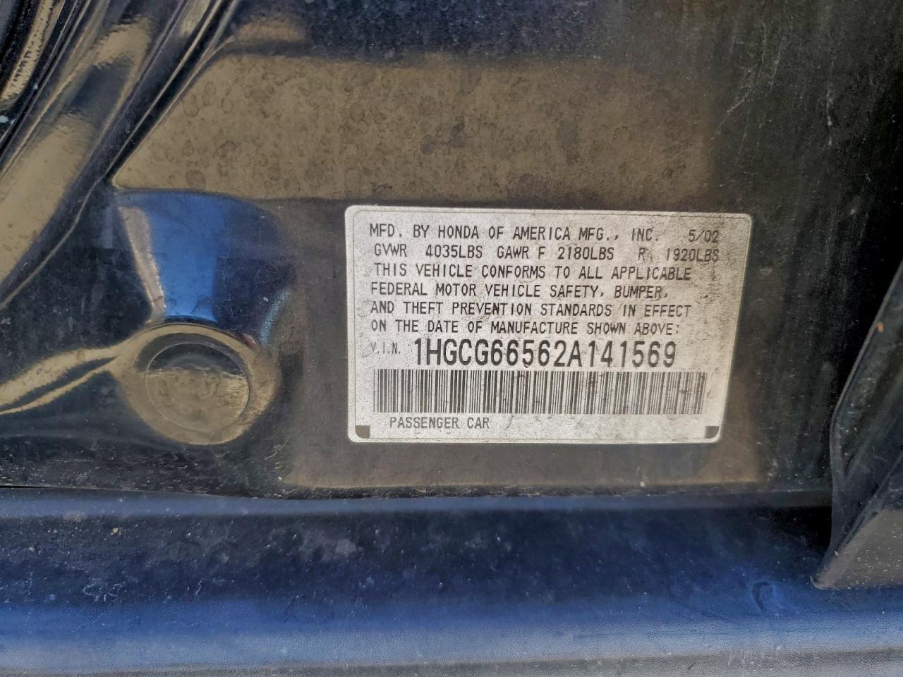 2002 HONDA ACCORD