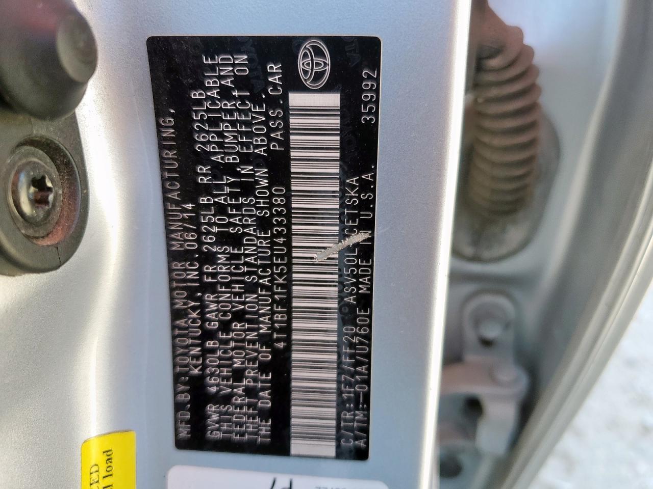 2014 TOYOTA CAMRY