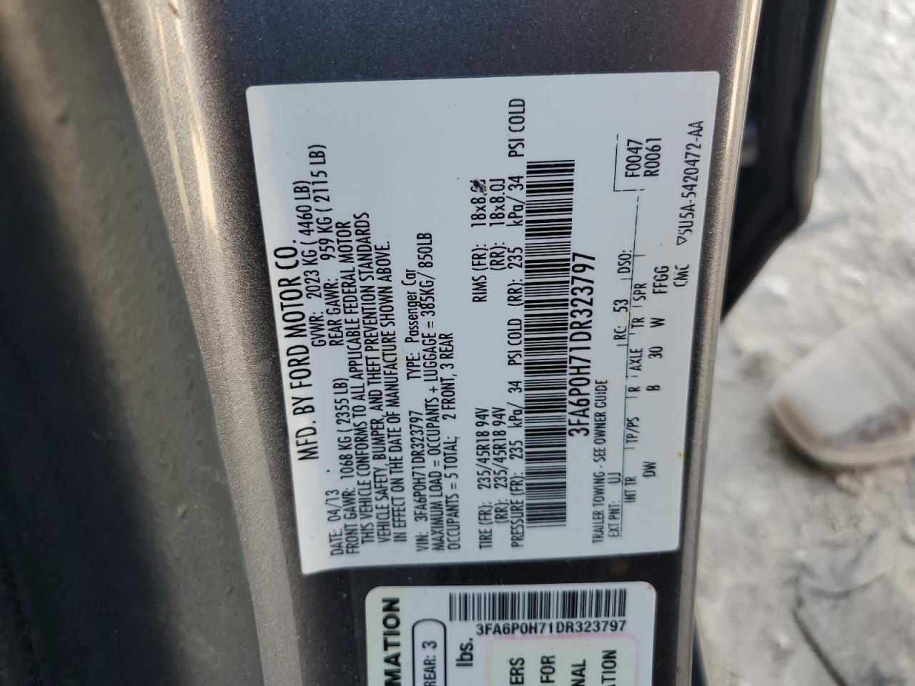 2013 FORD FUSION
