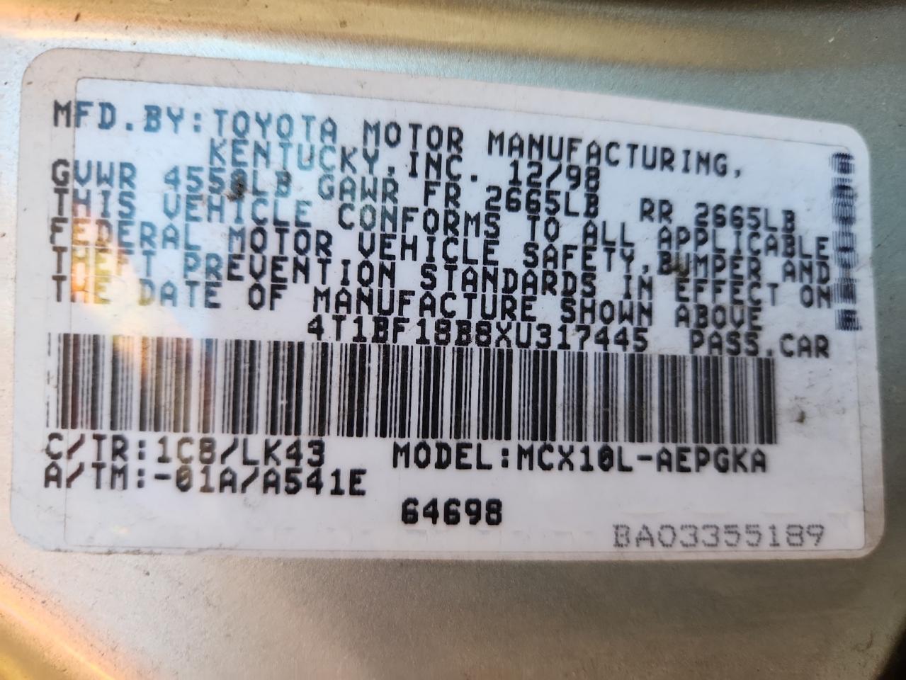 1999 TOYOTA Avalon