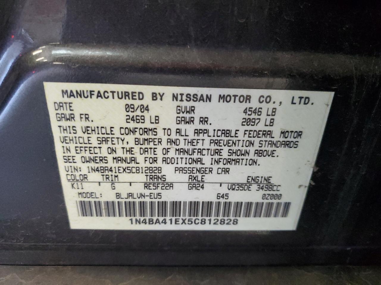 2005 NISSAN Maxima