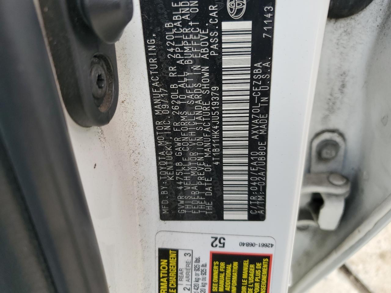 2018 TOYOTA CAMRY