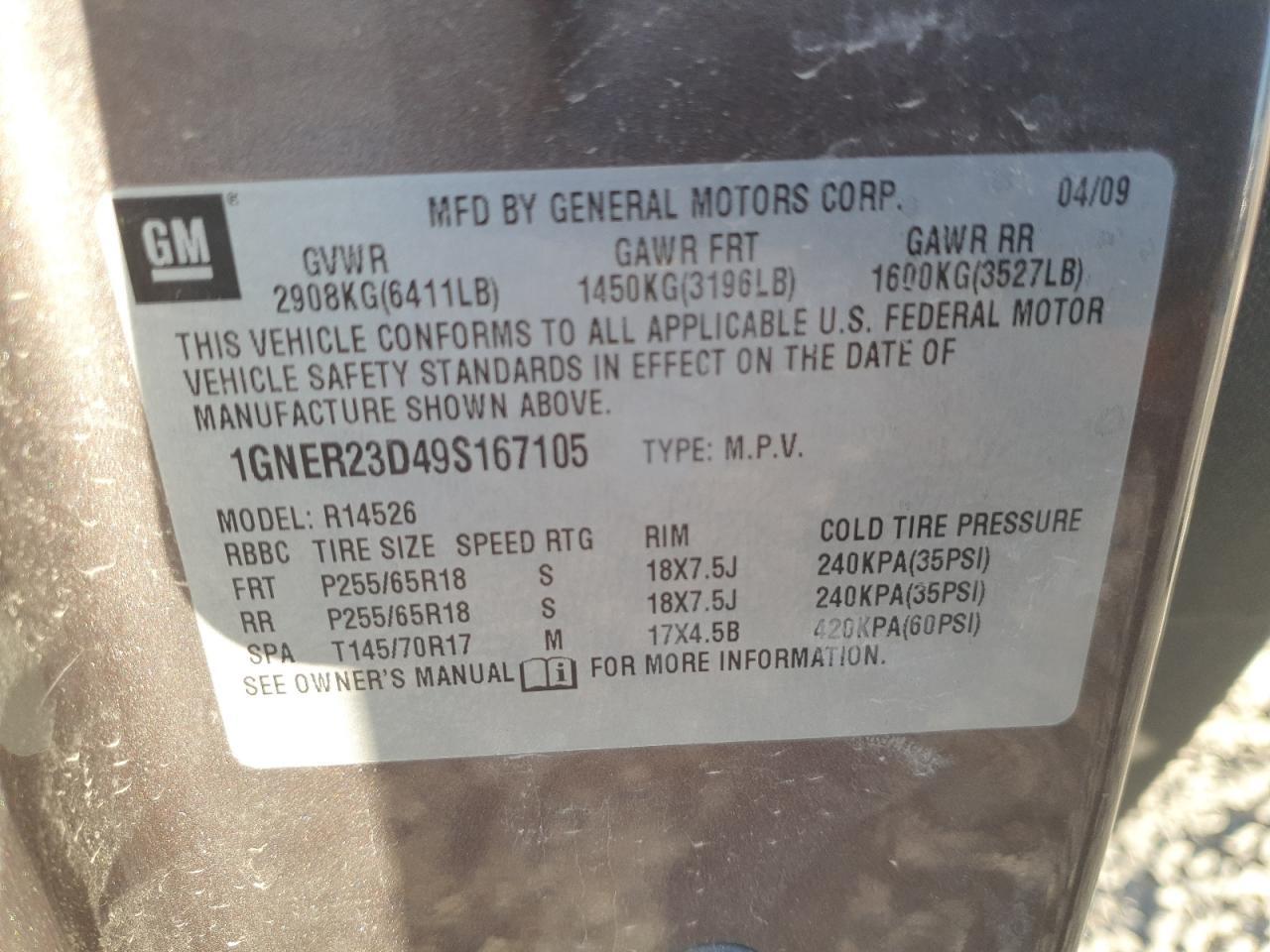 2009 CHEVROLET TRAVERSE