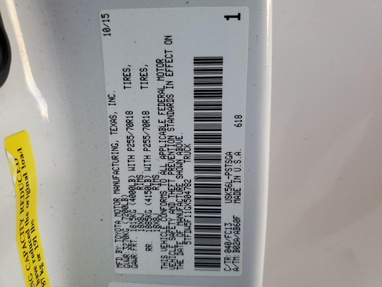 2016 TOYOTA TUNDRA