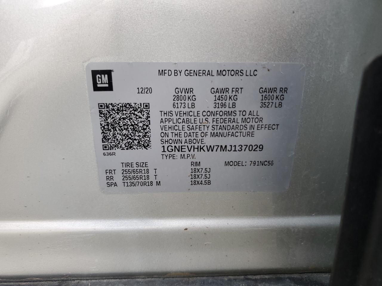 2021 CHEVROLET TRAVERSE