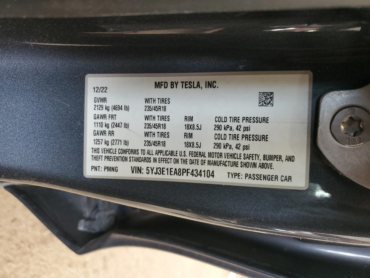 2023 TESLA MODEL 3