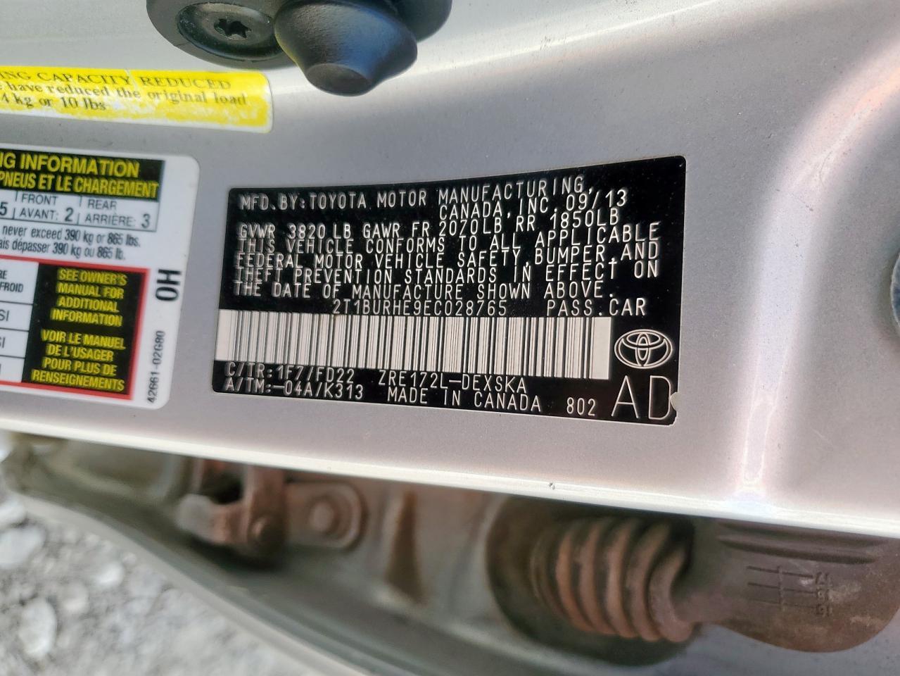 2014 TOYOTA COROLLA