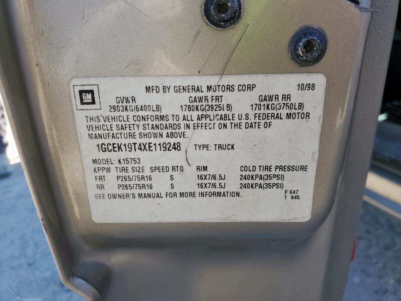 1999 CHEVROLET Silverado