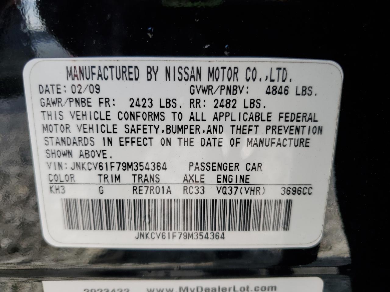 2009 INFINITI G37
