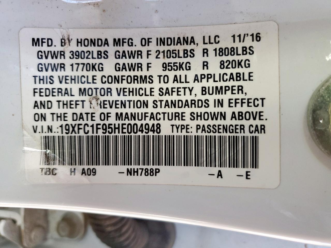 2017 HONDA CIVIC