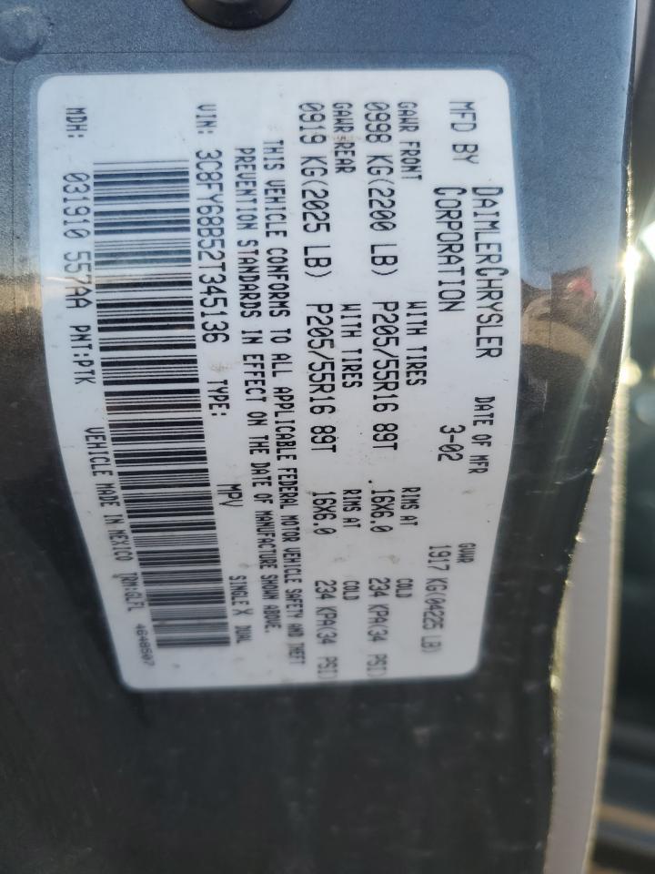 2002 CHRYSLER PT CRUISER